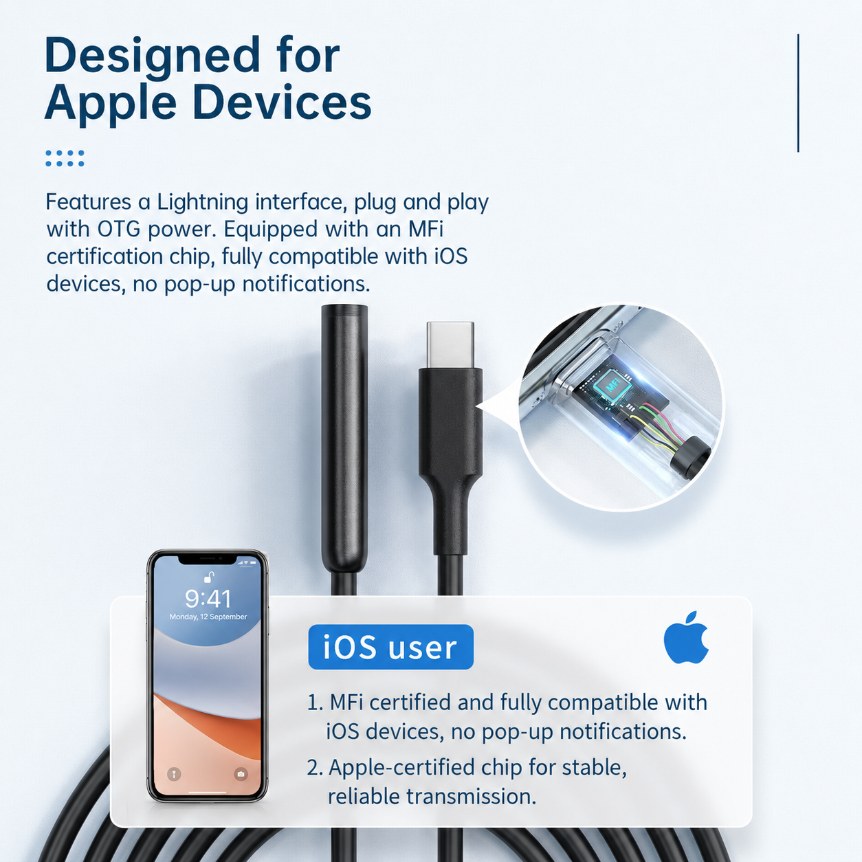 TheSnapCam Endoscope Camera with Light